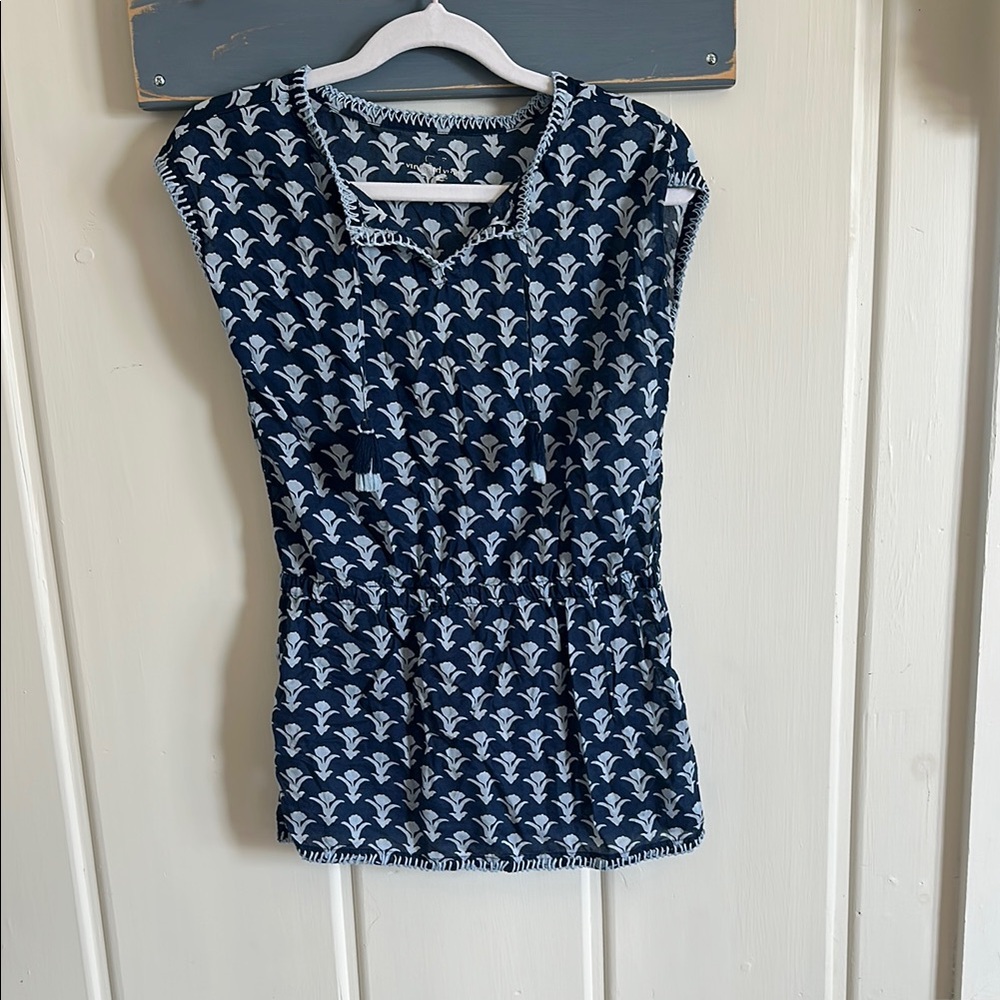 Vineyard Vines Navy and White Kids Swim Coverup